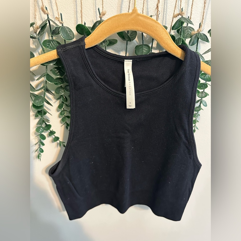 Aritzia The Group Babaton Black ribbed tank